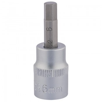 Socket with Hexagonal Bit, 3/8&rdquo; Sq. Dr., 6mm