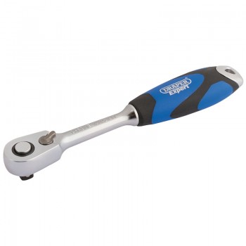 60 Tooth Micro Head Reversible Soft Grip Ratchet, 1/4&rdquo; Sq. Dr.