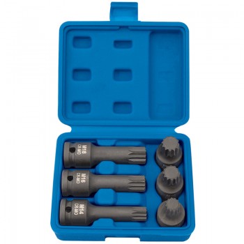 Impact Spline Bit Set, 1/2&rdquo; Sq. Dr. (6 Piece)