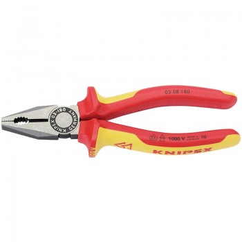 Knipex 03 08 180UKSBE VDE Fully Insulated Combination Pliers, 180mm