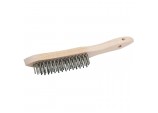 Stainless Steel 4 Row Wire Scratch Brush, 310mm