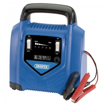 6V/12V Battery Charger, 7.0A, 10-75Ah