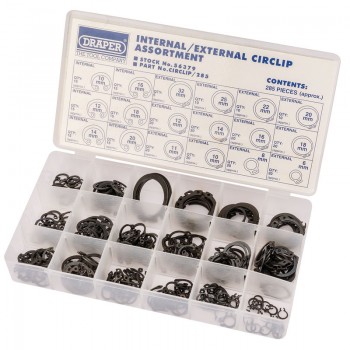 Internal and External Circlip Assortment (285 Piece)