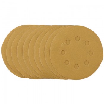 Gold Sanding Discs with Hook & Loop, 125mm, 240 Grit (Pack of 10)