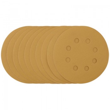Gold Sanding Discs with Hook & Loop, 125mm, 400 Grit (Pack of 10)