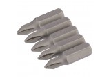 Cross Slot Insert Bit, 1/4&rdquo; Hex, 25mm Long, No.1 (Pack of 5)