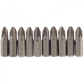 PZ Type Insert Bit, 1/4&rdquo; Hex, 25mm Long, No.2 (Pack of 10)