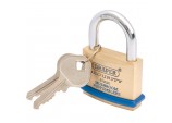 Solid Brass Padlock and 2 Keys with Mushroom Pin Tumblers Hardened Steel Shackle and Bumper, 40mm
