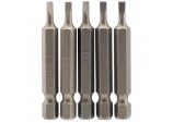 Plain Slot Insert Bit, 3mm, 1/4&rdquo; Hex, 50mm Long (Pack of 5)