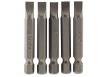 Plain Slot Insert Bit, 6mm, 1/4&rdquo; Hex, 50mm Long (Pack of 5)