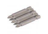 Cross Slot Insert Bit, 1/4&rdquo; Hex, 50mm Long, No.1 (Pack of 5)