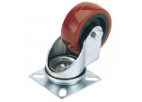 Swivel Plate Fixing Polyurethane Wheel, 50mm Diameter, S.W.L. 50kg