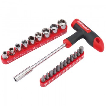 T Handle Driver with Socket and Bits Set (22 Piece) T Handle Driver with Socket and Bits Set (22 Piece)