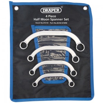 Half Moon Obstruction Ring Spanner Set (4 Piece)