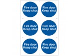 Fire Door Keep Shut&rsquo; Mandatory Sign (Pack of 6)