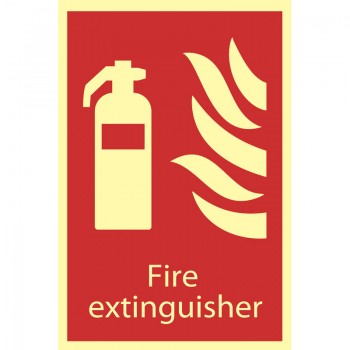 Glow In The Dark &rsquo;Fire Extinguisher&rsquo; Fire Equipment Sign