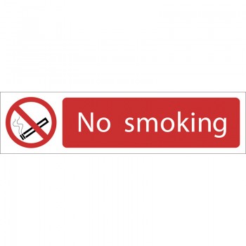 No Smoking&rsquo; Prohibition Sign, 200 x 50mm