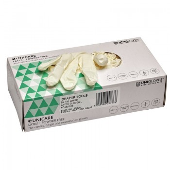Latex Gloves, Size Large, White (Box of 100)