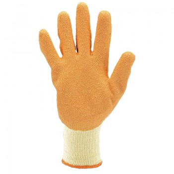 Heavy Duty Latex Coated Work Gloves, Extra Large, Orange (Pack of 10)