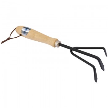 Carbon Steel Hand Cultivator with Hardwood Handle